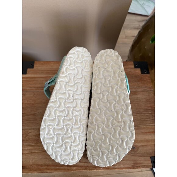 Birkenstock Gizeh Birko-Flor Metallic Stones Aqua Thong Sandals Size 39 Wide - Picture 14 of 14